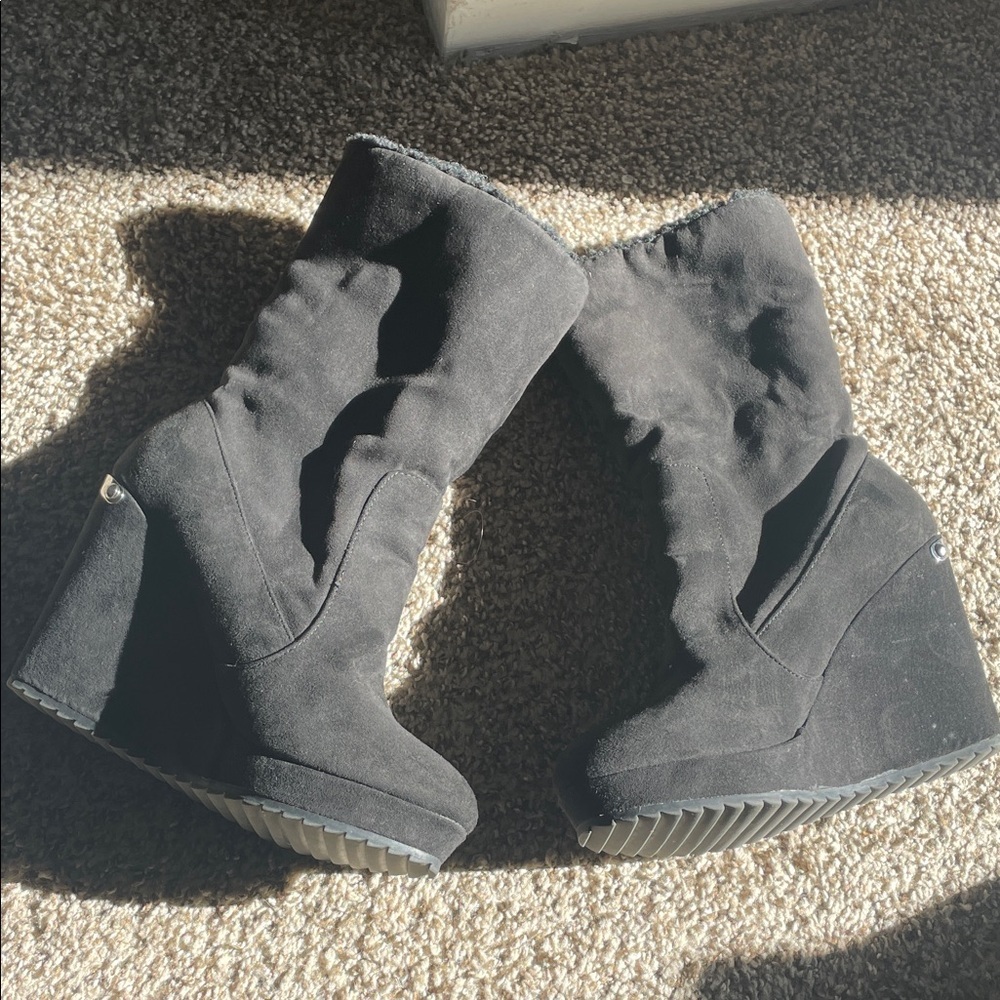 Juicy Couture Black Wedge Boots